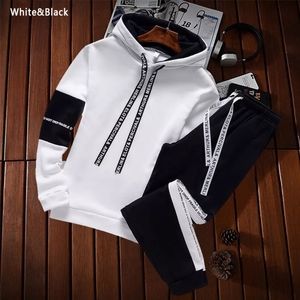 Winter Hoodie Sets Men Tracksuit Casual Hoodies Sweatshirt+Sweatpants 2 Piece